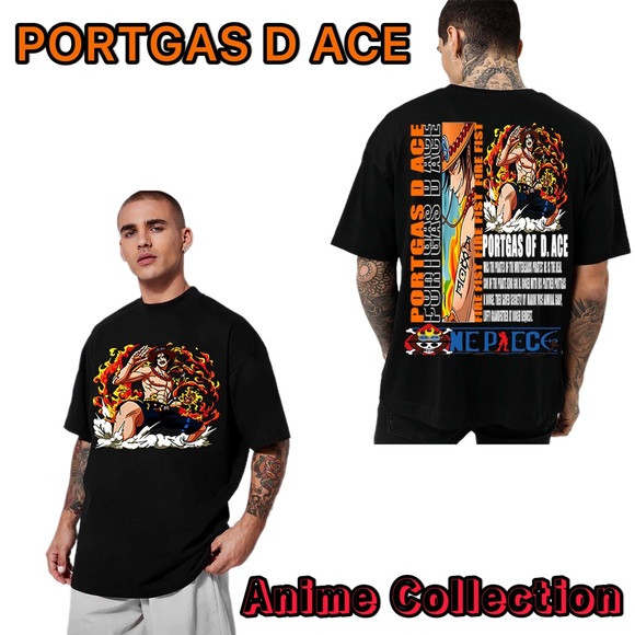 CLASSIC VOGUE Other - PORTGAS D. ACE ONE PIECE ANIME GRAPHIC OVERSIZED T-SHIRT FOR MEN’S & WOMEN’S